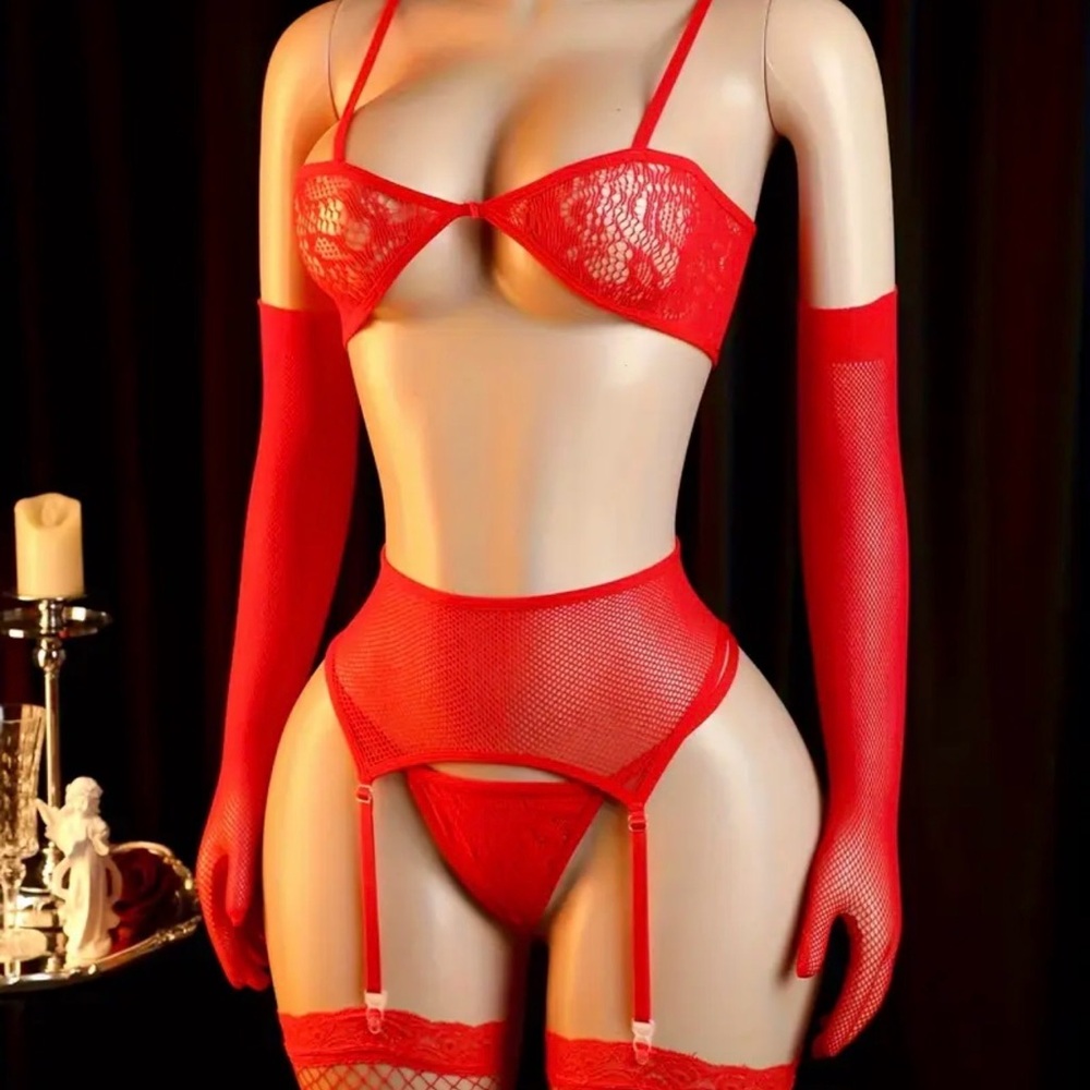 Red Lace Lingerie Set